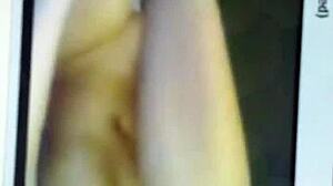 French Slut Fanny Toying on Webcam with Shaved Hairless Brunette Pussy and Bold Beauty Tits