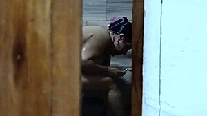 Getting more turned on every day watching my curvy latina sister-in-law in the shower