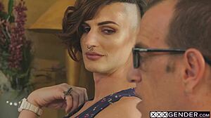 Big Ass Ladyboy Allysa Etain Sucks Huge White Cock Before Intense Anal Fucking Session