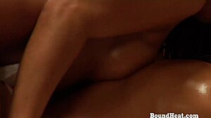 hey, watch this sensual lesbian slave in a maid uniform giving a relaxing massage to her strict madame