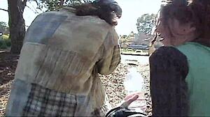 Horny Grunge Couple with Big Tits in Fishnets Does Anal Assfucking Doggystyle on Bed