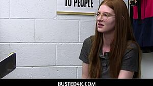 Busted4K - Employee Jane Rogers Caught by Officer Billy Boston in Office Theft