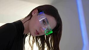 In a futuristic spaceship, a teen babe endured rough anal domination from a monster cock daddy. Her small tits bounced wildly.