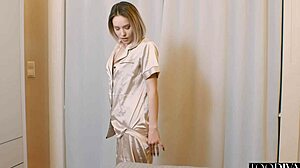 Cleaner Barbie Brill Lays Down for Quick Break but Gets Surprised with Spooning Sex and Cowgirl Ride