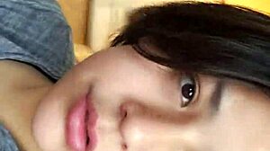 native american blowjob with big cock sucking, cum in mouth, and swallowing from cute canadian couple