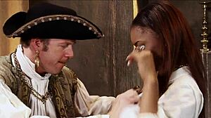 Ebony cutie moans begging for rough anal fucking and cumshot from big white cock in quickie