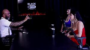 safada performs a sensual dance after saying she always worked with art on sheer red