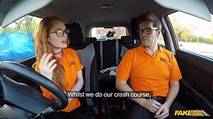 Fake Driving School British Ginger Babe Ella Hughes Gets Pussy Fucked in Lesson