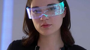 In a futuristic spaceship, a teen babe endured rough anal domination from a monster cock daddy. Her small tits bounced wildly.