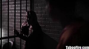 BLONDE TEEN THREESOME FUCKED hard by prison guards with strapon action!