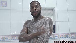 Flexible dilf Mr Porter licks Emerald Loves's hairy pussy before intense interracial footjob and fucking.