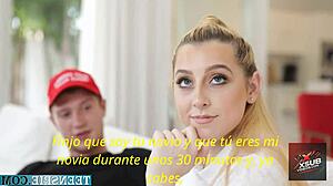 Blonde teen tests her limits with intense cumshot play.