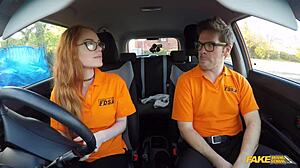Fake Driving School British Ginger Babe Ella Hughes Gets Pussy Fucked in Lesson