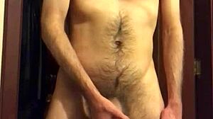 Hey, are you watching this naked gay Mexican daddy with huge cock masturbate on webcam until he shoots massive cum loads?