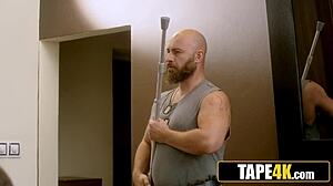 Hey, check out this old soldier totally dominating his son's hot young 18+ blonde girlfriend with big tits and rough sex