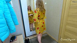 Subtle Tease from Curvy Housewife in Cosplay with Big Ass on Hidden Cam for Lucky Plumber