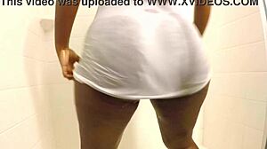 big booty ambitious booty fuckin on this huge dildo in shower...