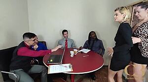 Office Slutty Trailer Explodes with Double Penetration and Cumshots!