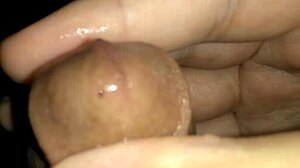 Hot latino guy receives detailed glans massage in solo amateur session