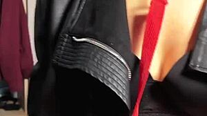 Intriguing Controlled and leashed redhead wife in leggings gets petite ass bent over in garage pov