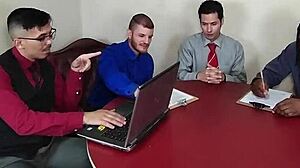 Office Slutty Trailer Explodes with Double Penetration and Cumshots!