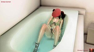 エロアニメ 軍人美女が風呂で捕まり、後半で激しく中出し ASMR 11min1080p!