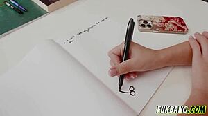 shy student gets deep anal lesson from teacher at home