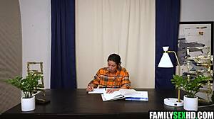 Step Sister Fucked Through Gloryhole Wall with Deepthroat Blowjob