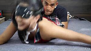 Yali upper body tickled first time in bondage