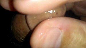 Hot latino guy receives detailed glans massage in solo amateur session