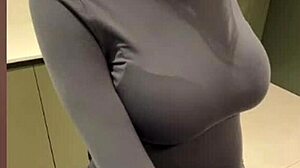 my milky stepmom licks her nipples in big tits cunilingus moment