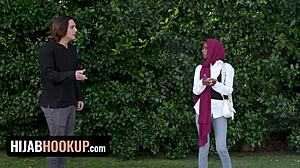 Suggestive Stranded Muslim Cutie Rewards American Stud with Tight Pussy