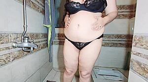 Can you believe this muslim bbw wife got caught naked in bath showing big ass boobs pussy