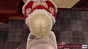 Personal christmas elf gives me the hottest blowjob on big dick with cumshot facial in 3d animation porn