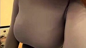 my milky stepmom licks her nipples in big tits cunilingus moment