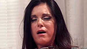 I feel the intense pain as milf endures rough anal training in lingerie