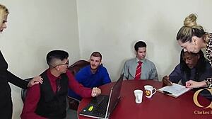 Office Slutty Trailer Explodes with Double Penetration and Cumshots!