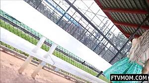 Feeling So Horny as Blonde Milf Flashes in Public Outdoors