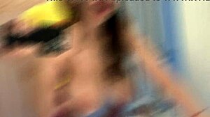 He pounds like a jackhammer in best bath doggy style with cum on big tits