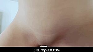 teen avery cristy begged her stepbrother for a taste of his big cock. he gave her pov blowjob and doggystyle fucking in bed.