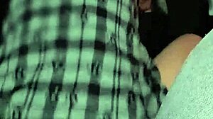 Stepsister rides cowgirl on car with big ass and hairy juicy pussy. She spreads tan lines for passionate wet orgasm.