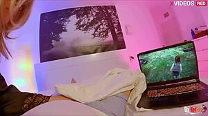 Step sister turns to stepbro for juicy pussy licking and tight anal fisting after boyfriend dumps her.