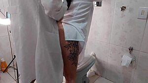 Nurse Fucks Big Cock Doctor in Hospital Bathroom with Deepthroat and Rough Sex
