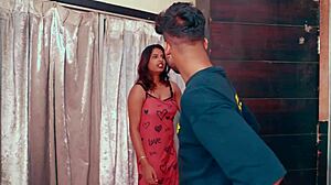 Desi milky bhabhi gets seduced by plumber boy for quickie on the bed