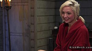 whoa, check this blonde getting the hardest torment training with bondage and squirting action