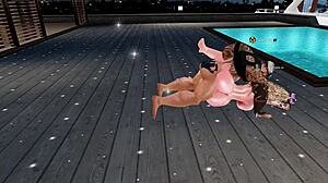 I came across this IMVU character acting like a bold figure in the virtual space