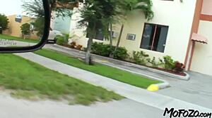 Mofozo features 18 year old brunette taking deepthroat blowjob then rough doggystyle anal pounding.