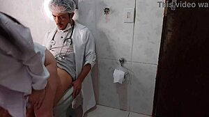 Nurse Fucks Big Cock Doctor in Hospital Bathroom with Deepthroat and Rough Sex