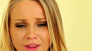 Dialogic masturbating lesbian toys her ass with babe in first time blonde action