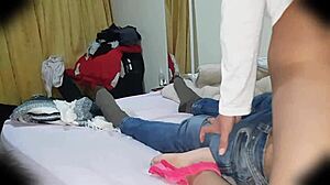 Argentinian Teen 18+ Rides Stepdad's Rich Pene in Upskirt College Encounter.